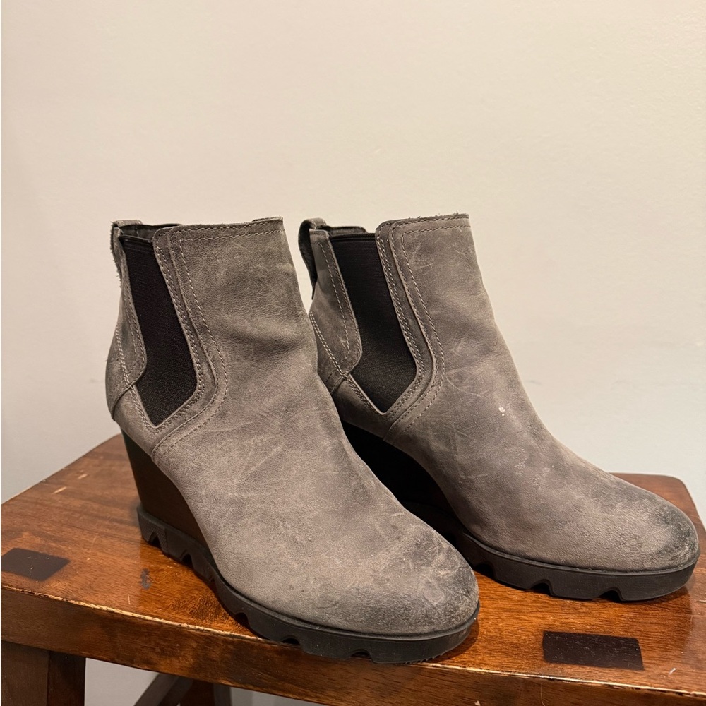 Sorel Gray Wedge Ankle Boots 7.5
